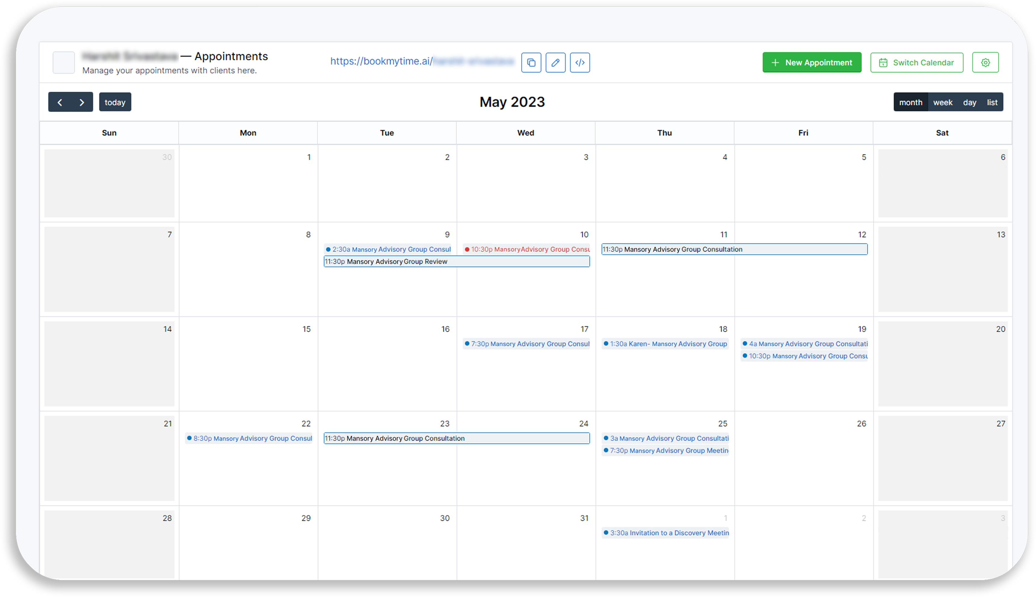 Integration with Google Calendar BookmyTime.AI